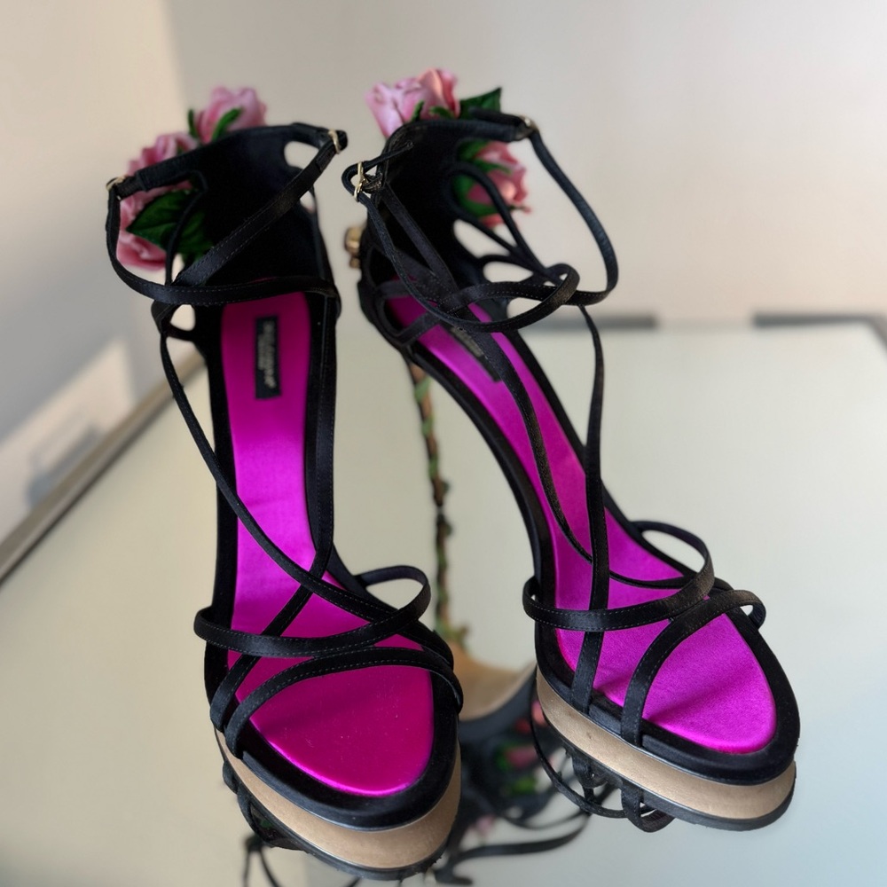 New DOLCE & GABBANA Rose Keira Sandals 40 - Picture 7 of 13